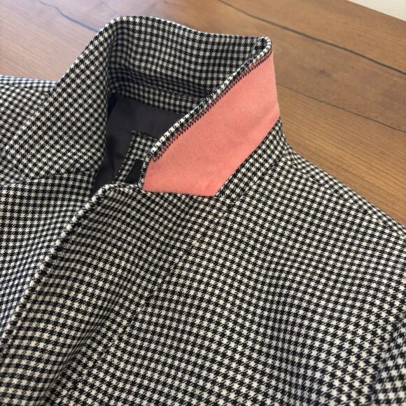 Talbots Womens 6 Blazer Black White Check Classic Wool Blend Preppy Career Basic - Picture 7 of 9